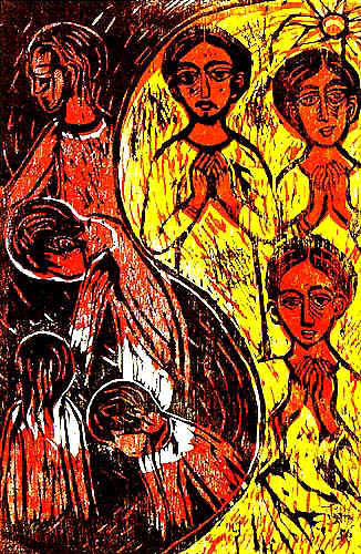 P. Solomon Raj - Batik: "Befreiung von Unterdrückung"
